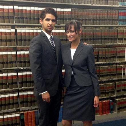 Law school classmate and myself during moot court competitions (winter 2013)